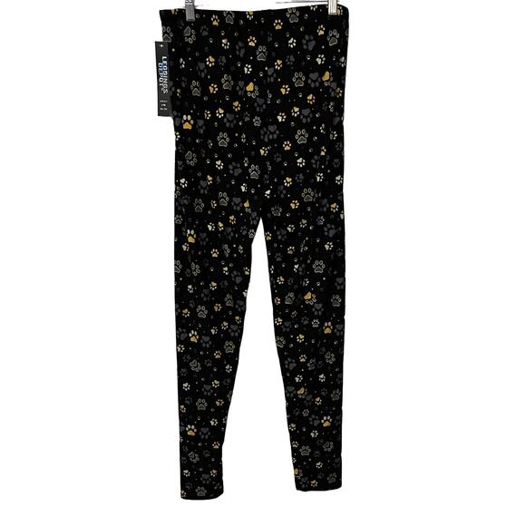 LEGGINGS DEPOT FULL LENGTH STRAIGHT LEG LEGGINGS, WOMENS-3XL-5XL-BLACK PAW PRINT - Picture 3 of 9